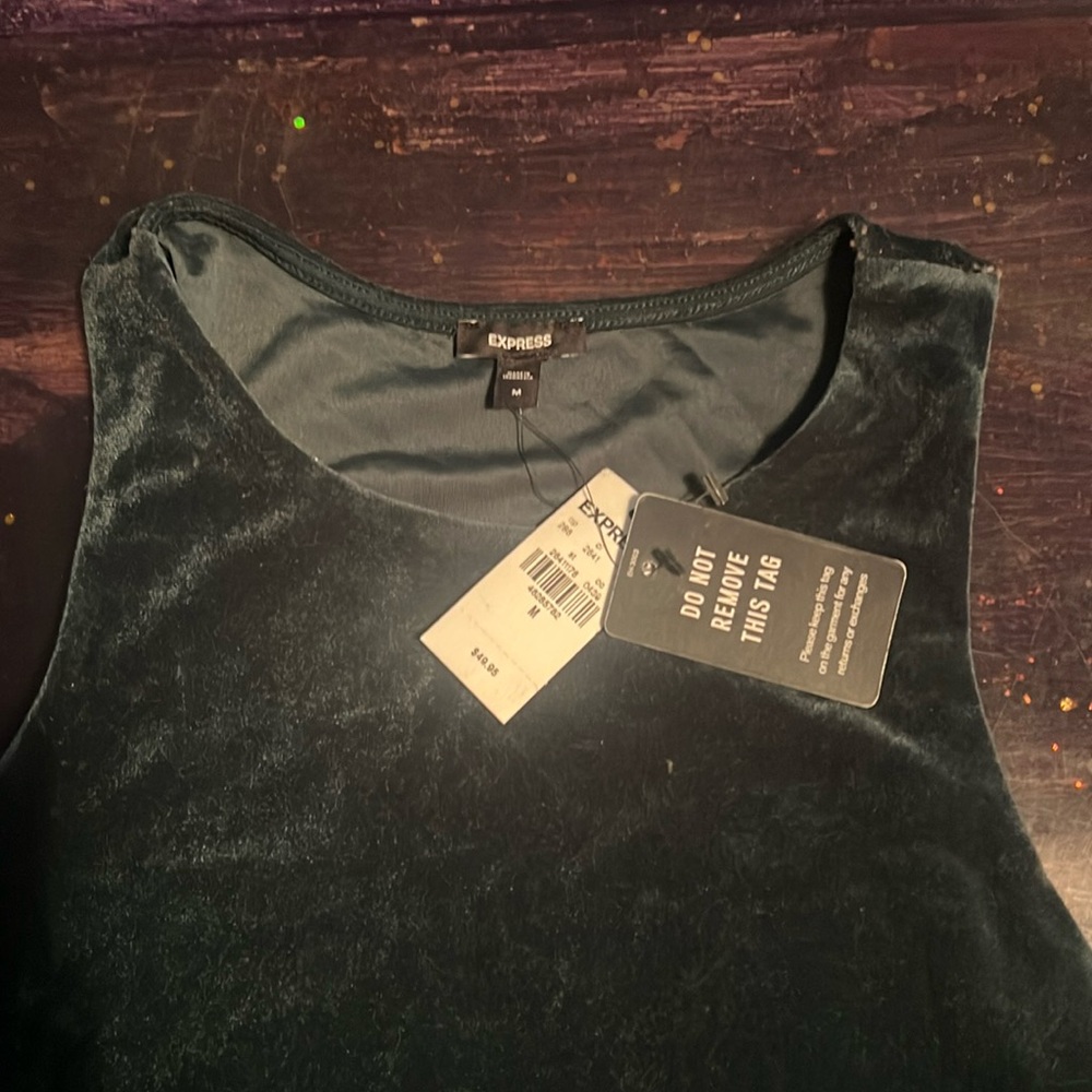 Medium green velvet bodysuit